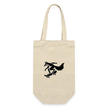 Minimalist Fox on Skateboard Silhouette - Gift Bag for Bottles - nature - Front