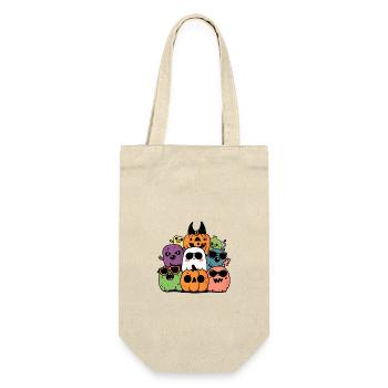 Halloween Party Figuren Cool - Geschenkbeutel für Flaschen - Natur - Vorne