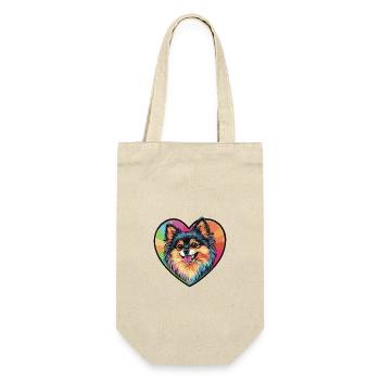 Pomeranian Dog Heart Love Pomeranian - Gift Bag for Bottles - nature - Front