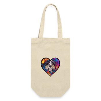 Chien Bichon Coeur Amour - Sac à bouteille - nature - Devant