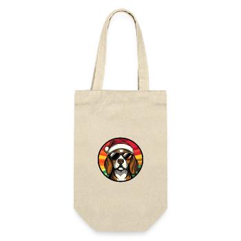 Beagle Dog Christmas Cool - Gift Bag for Bottles - nature - Front