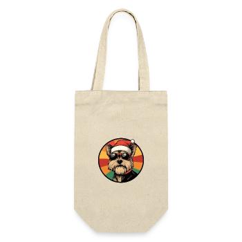 Yorkshire Terrier Hund Weihnachten Cool - Geschenkbeutel für Flaschen - Natur - Vorne