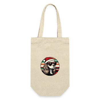 Cocker Spaniel Hund Weihnachten Cool - Geschenkbeutel für Flaschen - Natur - Vorne