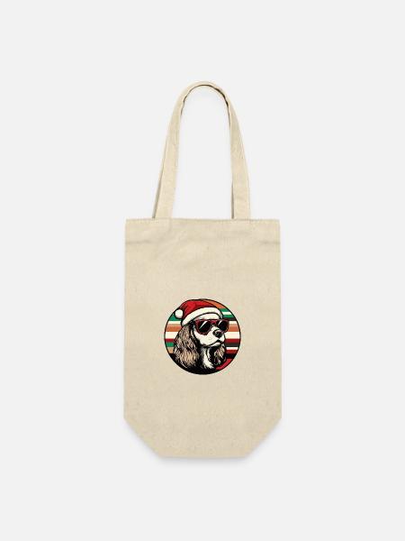 Cocker Spaniel Hund Weihnachten Cool - Geschenkbeutel für Flaschen - Natur