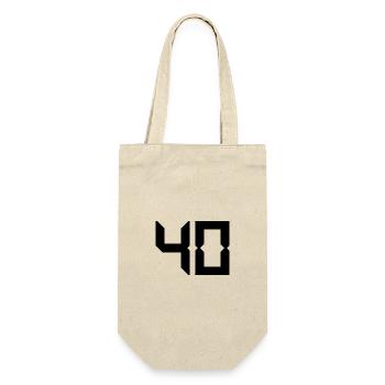 40 YEARS. 40th ANNIVERSARY. BIRTHDAY 40 YEARS. 40 - Gift Bag for Bottles - nature - Front