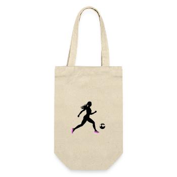 Fussballerin Symbol Fussball Spielerin Frau - Geschenkbeutel für Flaschen - Natur - Vorne