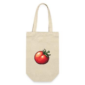 Tomate Pixel Gamer - Geschenkbeutel für Flaschen - Natur - Vorne