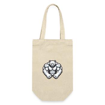 Polar Bear Muscles Bodybuilding Polar Bear - Gift Bag for Bottles - nature - Front