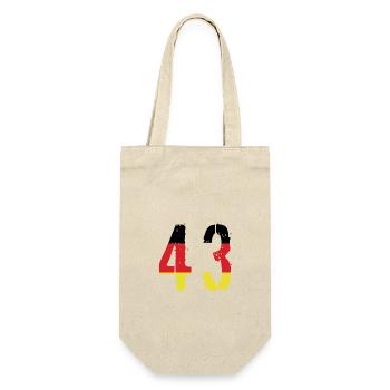 43 Zahl Deutschland Trikot - Geschenkbeutel für Flaschen - Natur - Vorne