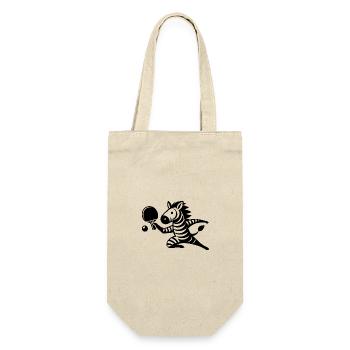 Zebra Table Tennis Player Ping Pong Silhouette - Gift Bag for Bottles - nature - Front