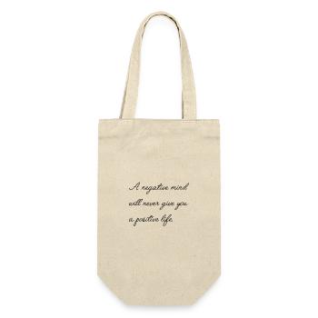 Motivierender Spruch Englisch  - Geschenkbeutel für Flaschen - Natur - Vorne
