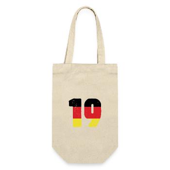 19 Zahl Trikot Deutschland - Geschenkbeutel für Flaschen - Natur - Vorne