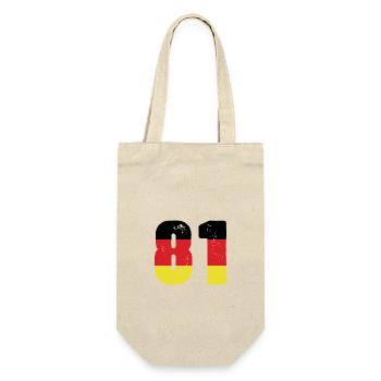 81 Zahl Trikot Deutschland - Geschenkbeutel für Flaschen - Natur - Vorne