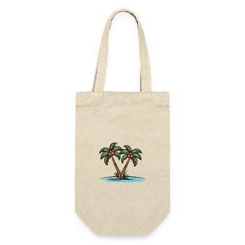 Palmen Insel Urlaub - Geschenkbeutel für Flaschen - Natur - Vorne