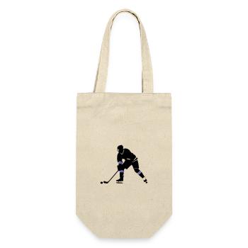 Ice Hockey Spieler Symbol - Geschenkbeutel für Flaschen - Natur - Vorne