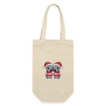 Zebra Weihnachten Team - Geschenkbeutel für Flaschen - Natur - Vorne