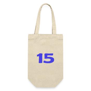 15. 15 ANS. 15e ANNIVERSAIRE. ANNIVERSAIRE 15 ANS. - Sac à bouteille - nature - Devant