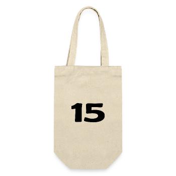 15. 15 ANS. 15e ANNIVERSAIRE. ANNIVERSAIRE 15 ANS. - Sac à bouteille - nature - Devant