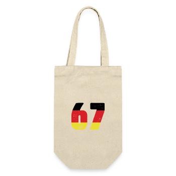 67 Zahl Trikot Deutschland - Geschenkbeutel für Flaschen - Natur - Vorne
