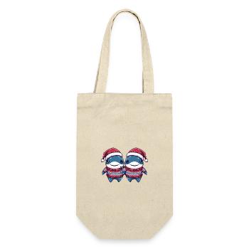 Shark Christmas Team - Gift Bag for Bottles - nature - Front