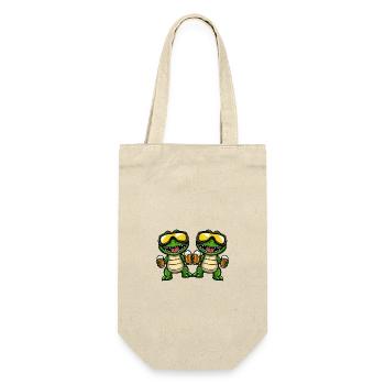 Alligator Ski Team Bier - Geschenkbeutel für Flaschen - Natur - Vorne