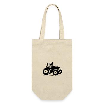 Traktor Symbol - Geschenkbeutel für Flaschen - Natur - Vorne