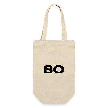 80. 80 ANS. 80e ANNIVERSAIRE. ANNIVERSAIRE 80 ANS. - Sac à bouteille - nature - Devant