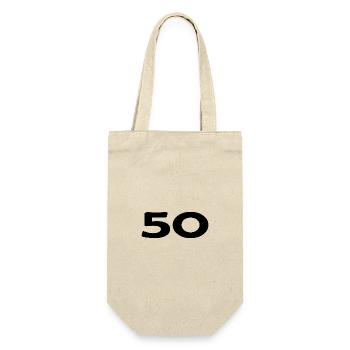 50. 50 JAHRE. 50-JÄHRIGES JUBILÄUM. 50-JÄHRIGES JUBILÄUM. - Geschenkbeutel für Flaschen - Natur - Vorne