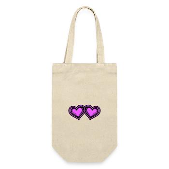 Herzen Symbol Ehe Liebe - Geschenkbeutel für Flaschen - Natur - Vorne