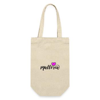 Mallorca Herz - Geschenkbeutel für Flaschen - Natur - Vorne