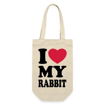 I love my rabbit - J'aime mon lapin - Sac à bouteille - nature - Devant