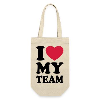 I love my team - Gift Bag for Bottles - nature - Front