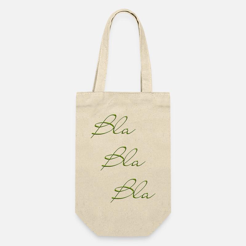 Bla Bla Dreifach Grüner Script - Geschenkbeutel für Flaschen - Natur