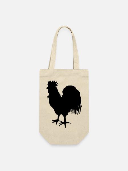 Hahnschattenbild des Hähne-Logos - Geschenkbeutel für Flaschen - Natur