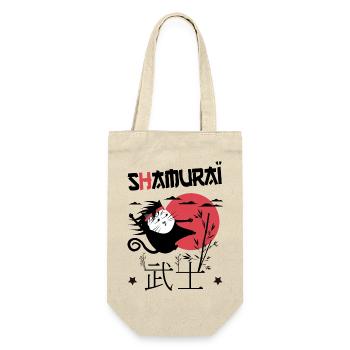 Shamuraï Cat Fighter, Drôle de Chat Noir Samuraï - Sac à bouteille - nature - Devant