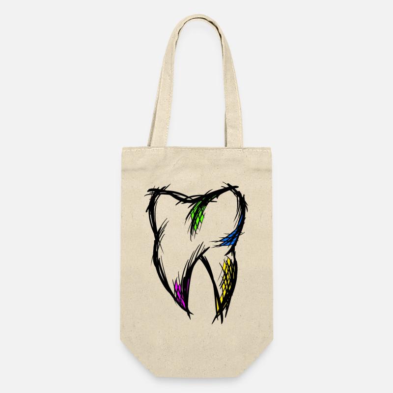 Dent colorée, dessin, dessinée à la main. - Sac à bouteille - nature