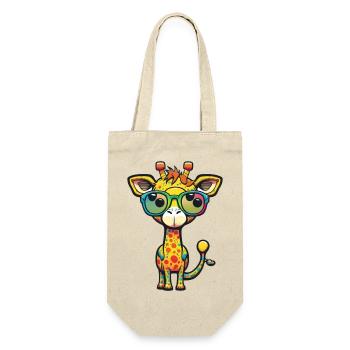Kawaii mignonne girafe colorée heureuse avec des lunettes de soleil - Sac à bouteille - nature - Devant