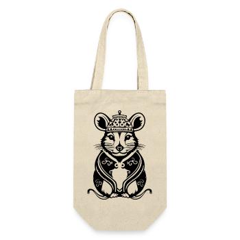 Ratte Maus Nagetier Ratten - Geschenkbeutel für Flaschen - Natur - Vorne