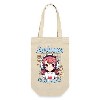 Anime Love for Music - Kawaii Anime Girl Design - Gift Bag for Bottles - nature - Front