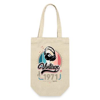 Vintage since 1971 headphones - Sac à bouteille - nature - Devant