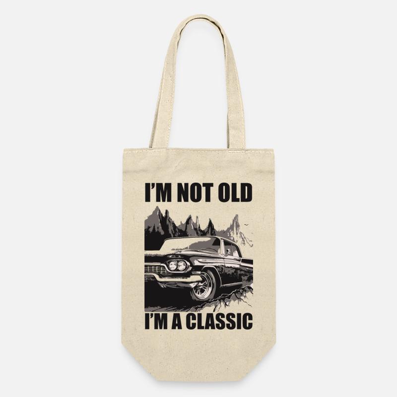 Voitures classiques en noir et blanc - Sac à bouteille - nature