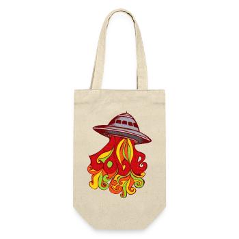 UFO Love retro sixties kids colorful funny - Gift Bag for Bottles - nature - Front