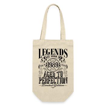 Vintage Born One Month 1989 Birthday - Gift Bag for Bottles - nature - Front