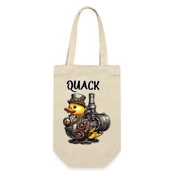Gummiente / Badeente / Wasser / Badewanne - Geschenkbeutel für Flaschen - Natur - Vorne