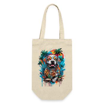 Tattoo / Tier / Kunst / cool / Comic / Hund - Geschenkbeutel für Flaschen - Natur - Vorne