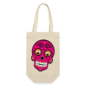 totenkopf - Geschenkbeutel für Flaschen - Natur - Vorne