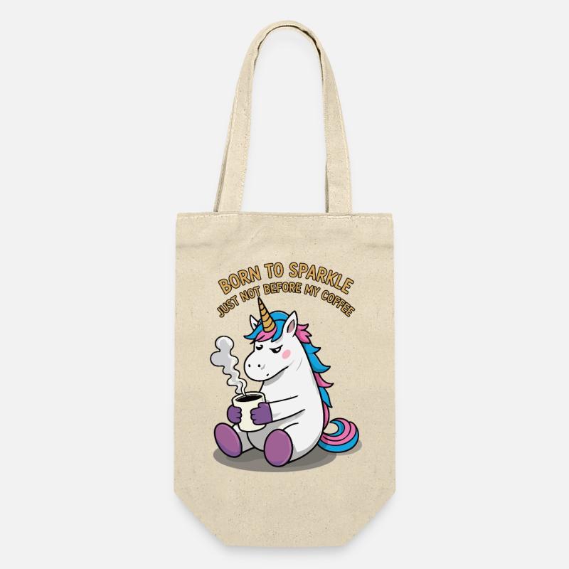 Einhorn liebt Kaffee - Geschenkbeutel für Flaschen - Natur