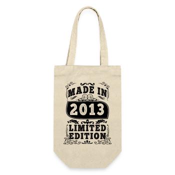 2013 Original 2013 Vintage Vintage Retro Jahrestag - Geschenkbeutel für Flaschen - Natur - Vorne