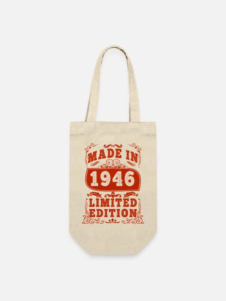 1946 Geburtstag 1946 Jahrgang 1946 Geburtstag - Geschenkbeutel für Flaschen - Natur