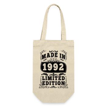 1992 Original 1992 Vintage Vintage Retro Jahrestag - Geschenkbeutel für Flaschen - Natur - Vorne